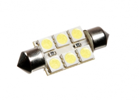 Светодиодная автолампа T10, 35mm, 6pcs 5050