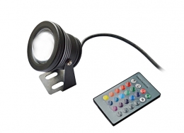 Светодиодный прожектор LP 10W, 220V, RGB Black (круглый), Econom