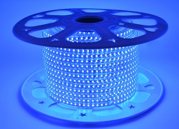 Светодиодная лента SMD 2835 (120 led/m) Slim IP68 Синяя 220V Econom